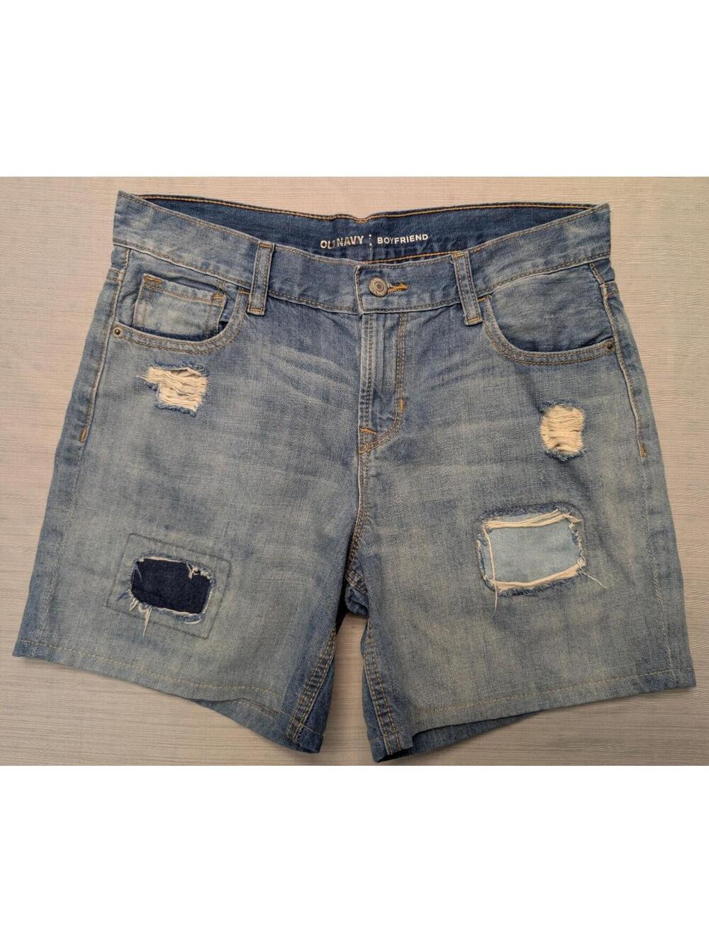 Old Navy Boyfriend Denim Shorts Women's Size 2 Regular Blue Mid Rise Distressed